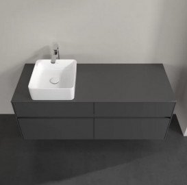 Тумба під раковину Villeroy & Boch Collaro 140х50 см із підсвічуванням МДФ глянсовий сірий C045B0E8