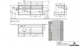 Тумба під раковину Villeroy & Boch Collaro 140х50 см із підсвічуванням МДФ глянсовий сірий C045B0E8