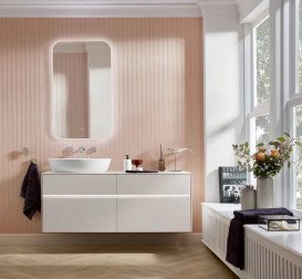 Тумба под раковину Villeroy & Boch Collaro 140х50 см с подсветкой ДСП мягкий серый C046B0VK