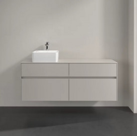 Тумба под раковину Villeroy & Boch Collaro 140х50 см с подсветкой ДСП мягкий серый C046B0VK