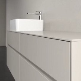Тумба под раковину Villeroy & Boch Collaro 140х50 см с подсветкой ДСП мягкий серый C046B0VK