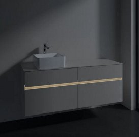 Тумба под раковину Villeroy & Boch Collaro 140х50 см с подсветкой ДСП мягкий серый C046B0VK