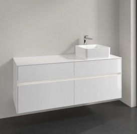 Тумба под раковину Villeroy & Boch Collaro 140х50 см с подсветкой ДСП матовый белый C047B0MS