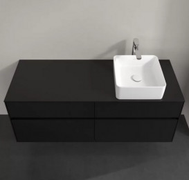 Тумба під раковину Villeroy & Boch Collaro 140х50 см із підсвічуванням МДФ чорний матовий лак C047B0PD