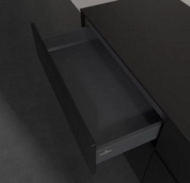 Тумба під раковину Villeroy & Boch Collaro 140х50 см із підсвічуванням МДФ чорний матовий лак C047B0PD