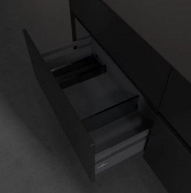 Тумба під раковину Villeroy & Boch Collaro 140х50 см із підсвічуванням МДФ чорний матовий лак C047B0PD