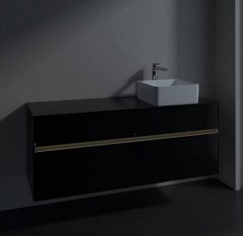 Тумба під раковину Villeroy & Boch Collaro 140х50 см із підсвічуванням МДФ чорний матовий лак C047B0PD