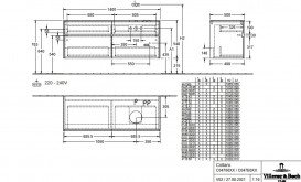 Тумба під раковину Villeroy & Boch Collaro 140х50 см із підсвічуванням МДФ чорний матовий лак C047B0PD