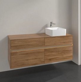 Тумба под раковину Villeroy & Boch Collaro 140х50 см с подсветкой ДСП дуб канзас C047B0RH