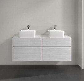 Тумба під раковину Villeroy & Boch Collaro 140х50 см із підсвічуванням ДСП біле дерево C048B0E8