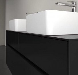 Тумба под раковину Villeroy & Boch Collaro 140х50 см с подсветкой МДФ черный матовый лак C048B0PD