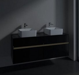 Тумба под раковину Villeroy & Boch Collaro 140х50 см с подсветкой МДФ черный матовый лак C048B0PD