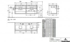 Тумба под раковину Villeroy & Boch Collaro 140х50 см с подсветкой МДФ черный матовый лак C048B0PD