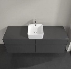 Тумба під раковину Villeroy & Boch Collaro 160х50 см із підсвічуванням МДФ глянсовий сірий C049B0FP