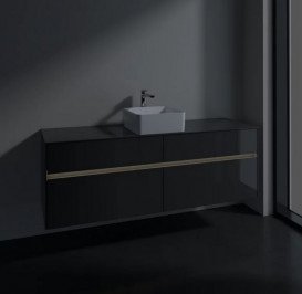 Тумба під раковину Villeroy & Boch Collaro 160х50 см із підсвічуванням МДФ глянсовий сірий C049B0FP