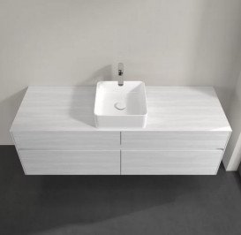 Тумба под раковину Villeroy & Boch Collaro 160х50 см с подсветкой ДСП белое дерево C049B0E8