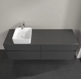 Тумба под раковину Villeroy & Boch Collaro 160х50 см с подсветкой МДФ глянцевый серый C050B0FP