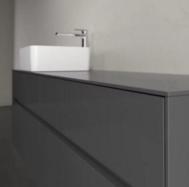 Тумба под раковину Villeroy & Boch Collaro 160х50 см с подсветкой МДФ глянцевый серый C050B0FP