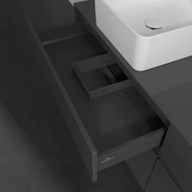 Тумба под раковину Villeroy & Boch Collaro 160х50 см с подсветкой МДФ глянцевый серый C050B0FP