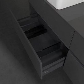 Тумба под раковину Villeroy & Boch Collaro 160х50 см с подсветкой МДФ глянцевый серый C050B0FP