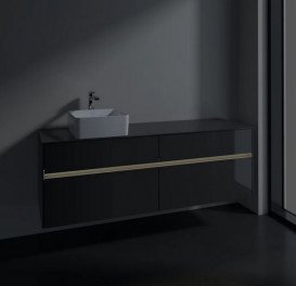 Тумба под раковину Villeroy & Boch Collaro 160х50 см с подсветкой МДФ глянцевый серый C050B0FP