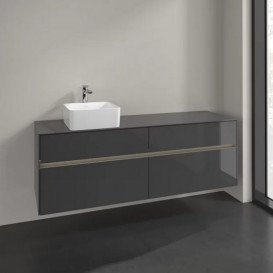 Тумба под раковину Villeroy & Boch Collaro 160х50 см с подсветкой МДФ глянцевый серый C050B0FP