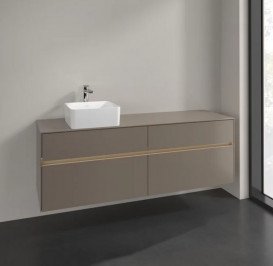 Тумба під раковину Villeroy & Boch Collaro 160х50 см із підсвічуванням ДСП трюфель сірий C050B0VG