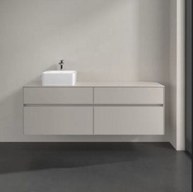 Тумба під раковину Villeroy & Boch Collaro 160х50 см із підсвічуванням ДСП м'який сірий C050B0VK