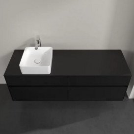 Тумба під раковину Villeroy & Boch Collaro 160х50 см із підсвічуванням МДФ чорний матовий лак C050B0PD