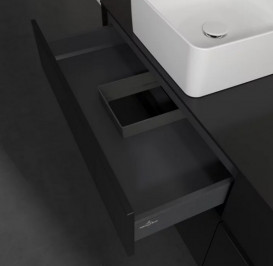 Тумба під раковину Villeroy & Boch Collaro 160х50 см із підсвічуванням МДФ чорний матовий лак C050B0PD