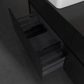 Тумба під раковину Villeroy & Boch Collaro 160х50 см із підсвічуванням МДФ чорний матовий лак C050B0PD