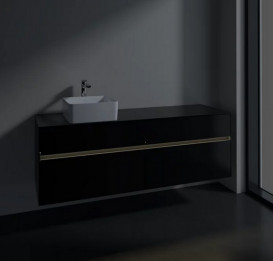 Тумба під раковину Villeroy & Boch Collaro 160х50 см із підсвічуванням МДФ чорний матовий лак C050B0PD