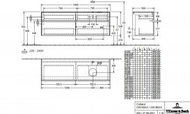 Тумба під раковину Villeroy & Boch Collaro 160х50 см із підсвічуванням МДФ глянсовий білий C051B0DH