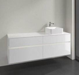 Тумба под раковину Villeroy & Boch Collaro 160х50 см с подсветкой ДСП матовый белый C051B0MS