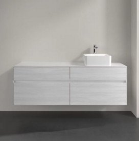 Тумба під раковину Villeroy & Boch Collaro 160х50 см із підсвічуванням ДСП біле дерево C051B0E8