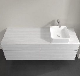 Тумба під раковину Villeroy & Boch Collaro 160х50 см із підсвічуванням ДСП біле дерево C051B0E8