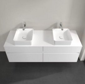 Тумба під раковину Villeroy & Boch Collaro 160х50 см із підсвічуванням ДСП матовий білий C052B0MS