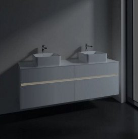 Тумба під раковину Villeroy & Boch Collaro 160х50 см із підсвічуванням ДСП матовий білий C052B0MS