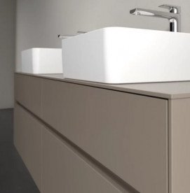 Тумба под раковину Villeroy & Boch Collaro 160х50 см с подсветкой ДСП трюфель серый C052B0VG