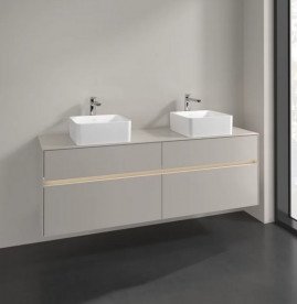 Тумба під раковину Villeroy & Boch Collaro 160х50 см із підсвічуванням ДСП м'який сірий C052B0VK