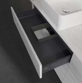 Тумба под раковину Villeroy & Boch Collaro 160х50 см с подсветкой ДСП белое дерево C052B0E8