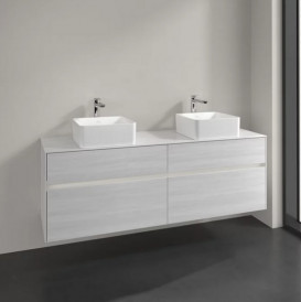 Тумба под раковину Villeroy & Boch Collaro 160х50 см с подсветкой ДСП белое дерево C052B0E8