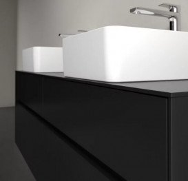 Тумба під раковину Villeroy & Boch Collaro 160х50 см із підсвічуванням МДФ чорний матовий лак C052B0PD