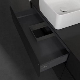 Тумба під раковину Villeroy & Boch Collaro 160х50 см із підсвічуванням МДФ чорний матовий лак C052B0PD