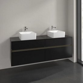 Тумба під раковину Villeroy & Boch Collaro 160х50 см із підсвічуванням МДФ чорний матовий лак C052B0PD