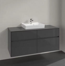 Тумба під раковину Villeroy&Boch Collaro 120х50 см МДФ глянсовий сірий C07000FP