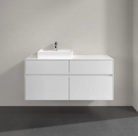 Тумба під раковину Villeroy&Boch Collaro 120х50 см МДФ глянсовий білий C07100DH