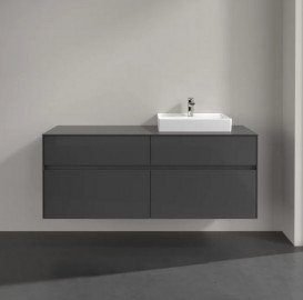Тумба під раковину Villeroy&Boch Collaro 140х50 см МДФ глянсовий сірий C07500FP