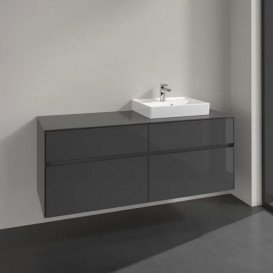 Тумба під раковину Villeroy&Boch Collaro 140х50 см МДФ глянсовий сірий C07500FP