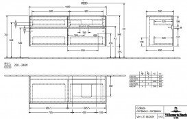 Тумба під раковину Villeroy & Boch Collaro 140х50 см ДСП кам'яний дуб C07500RK